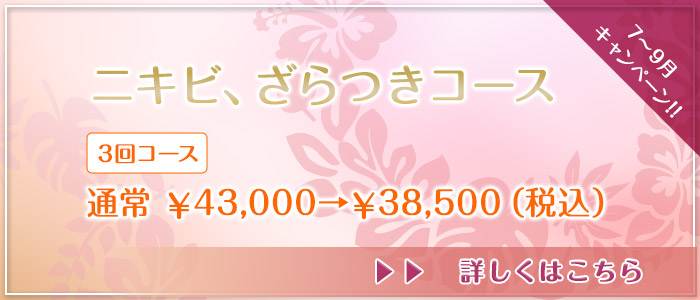 6~9月キャンペーン!!ニキビ、ざらつきコース